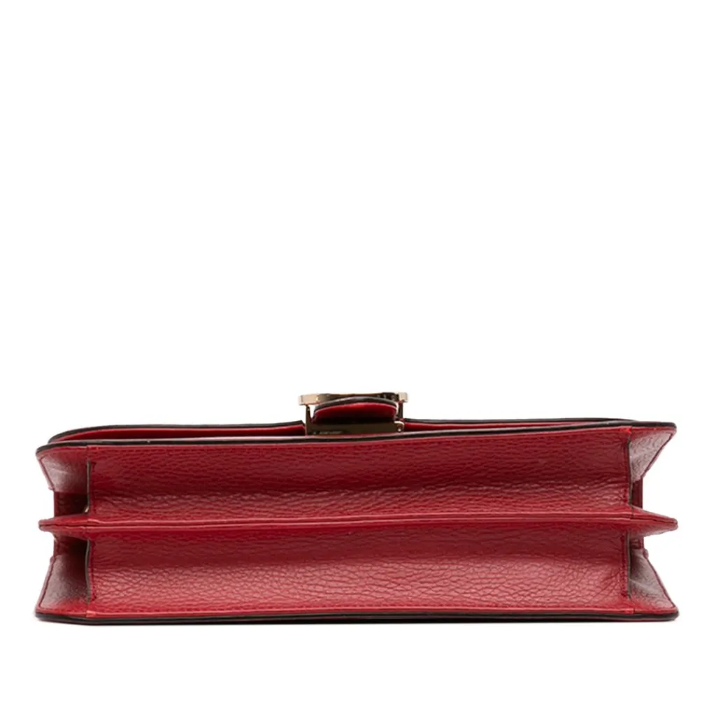 Gucci Medium Dollar Calfskin Interlocking G Crossbody Red Leather Very good - Inside View