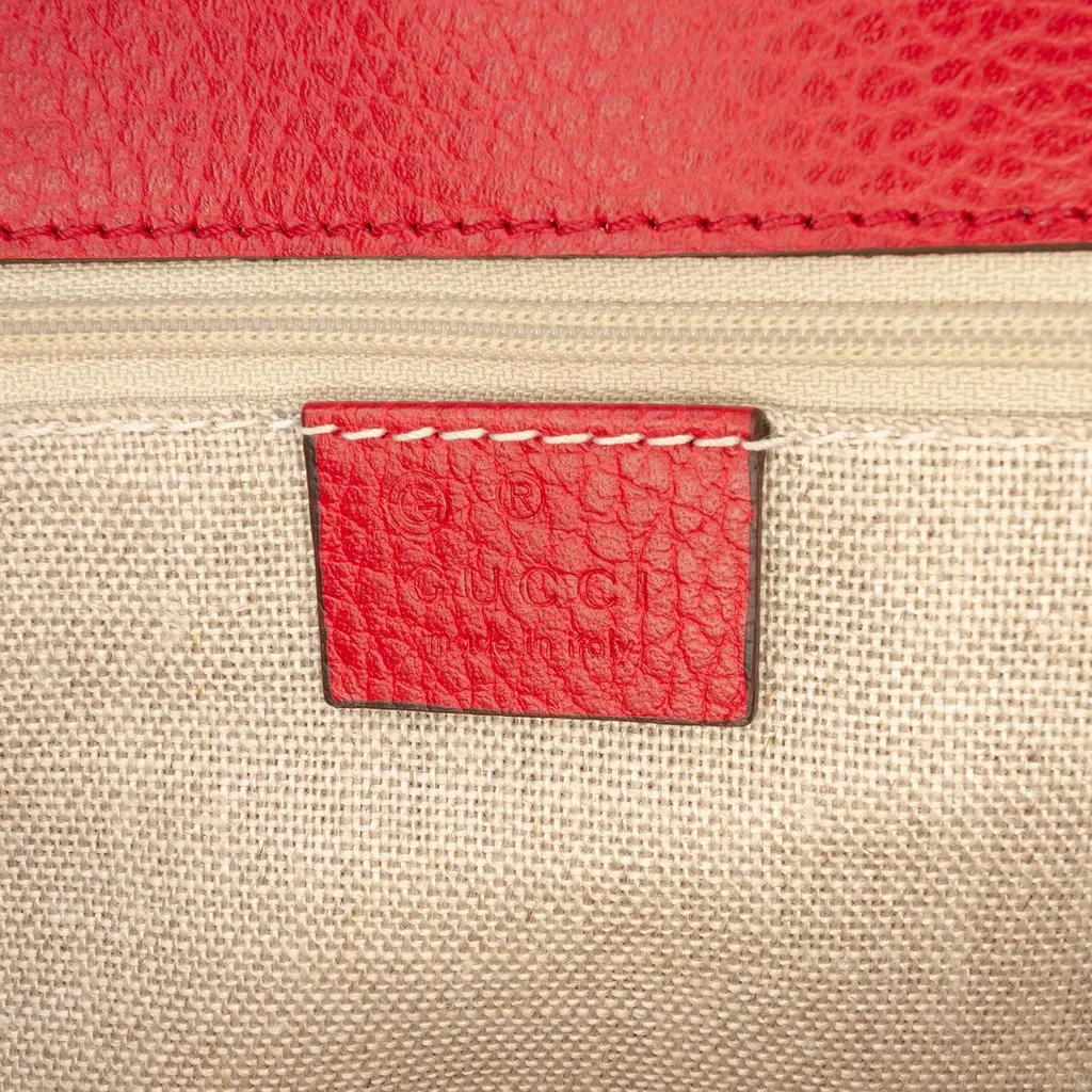 Gucci Medium Dollar Calfskin Interlocking G Crossbody Red Leather Very good - Box View