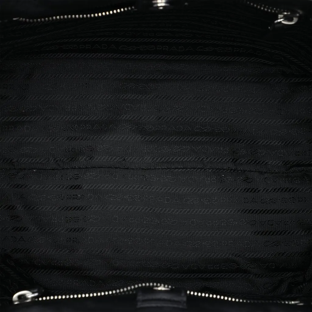 Prada Tessuto Fiocco Bow Tote Black Polyamide Very good - Model View