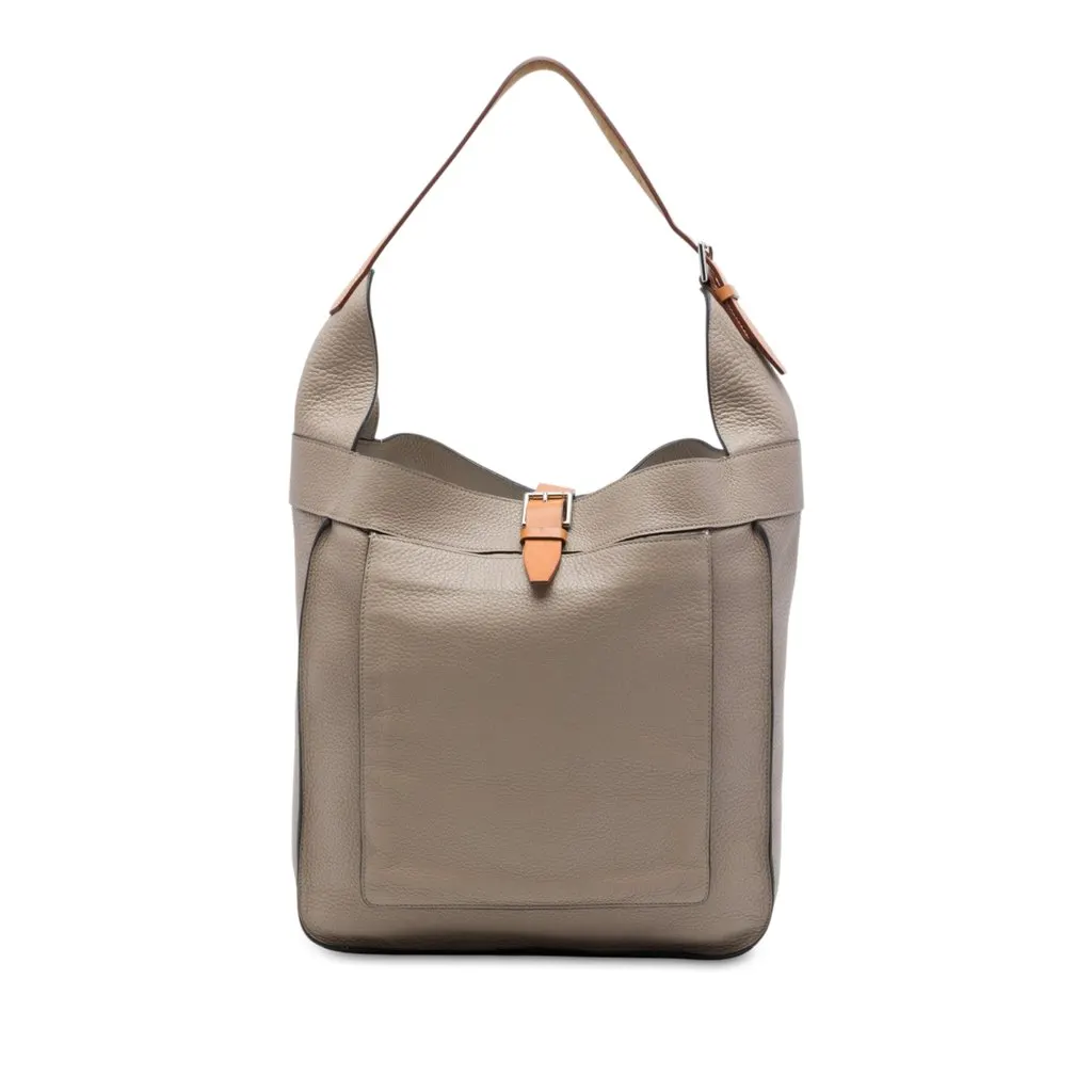 Hermès Clemence Marwari GM Brown Leather Very good - Front View