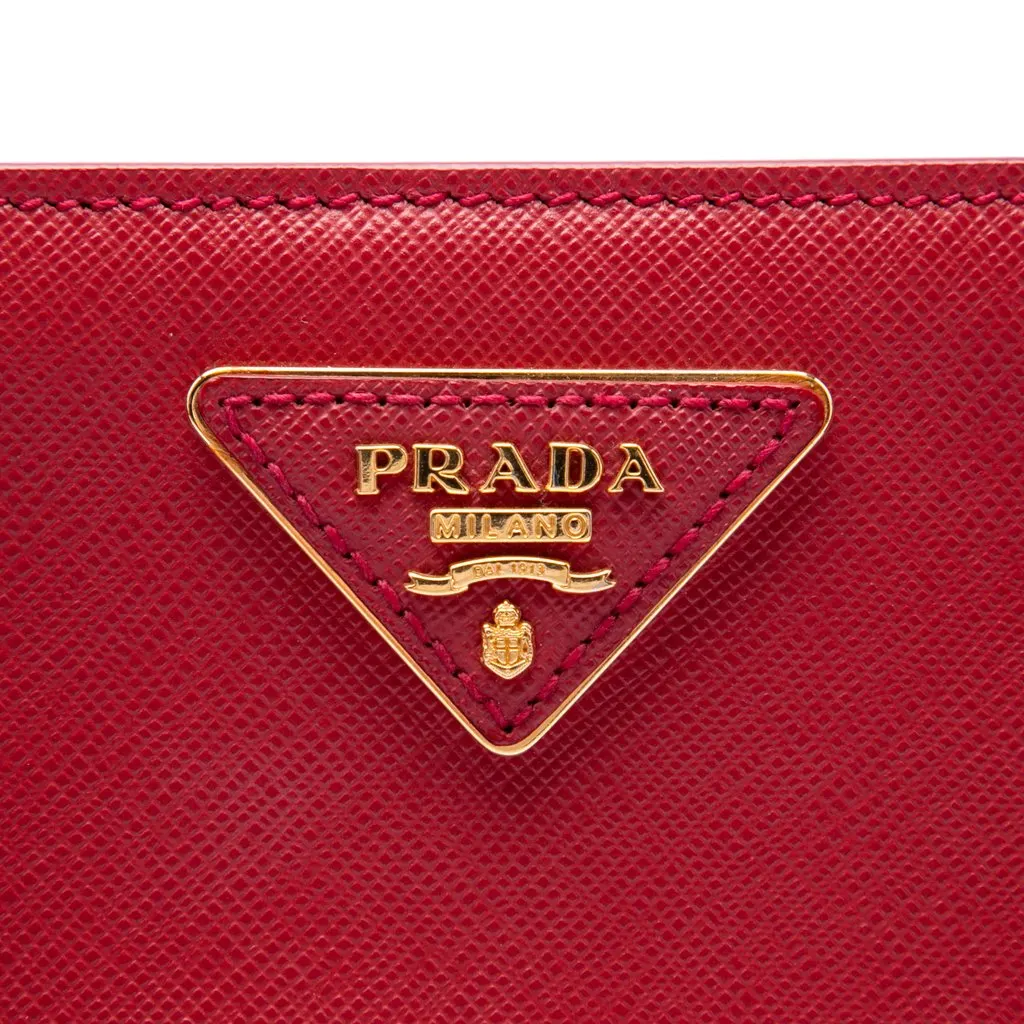 Prada Medium Saffiano Lux Galleria Satchel Red Leather Very good - Box View