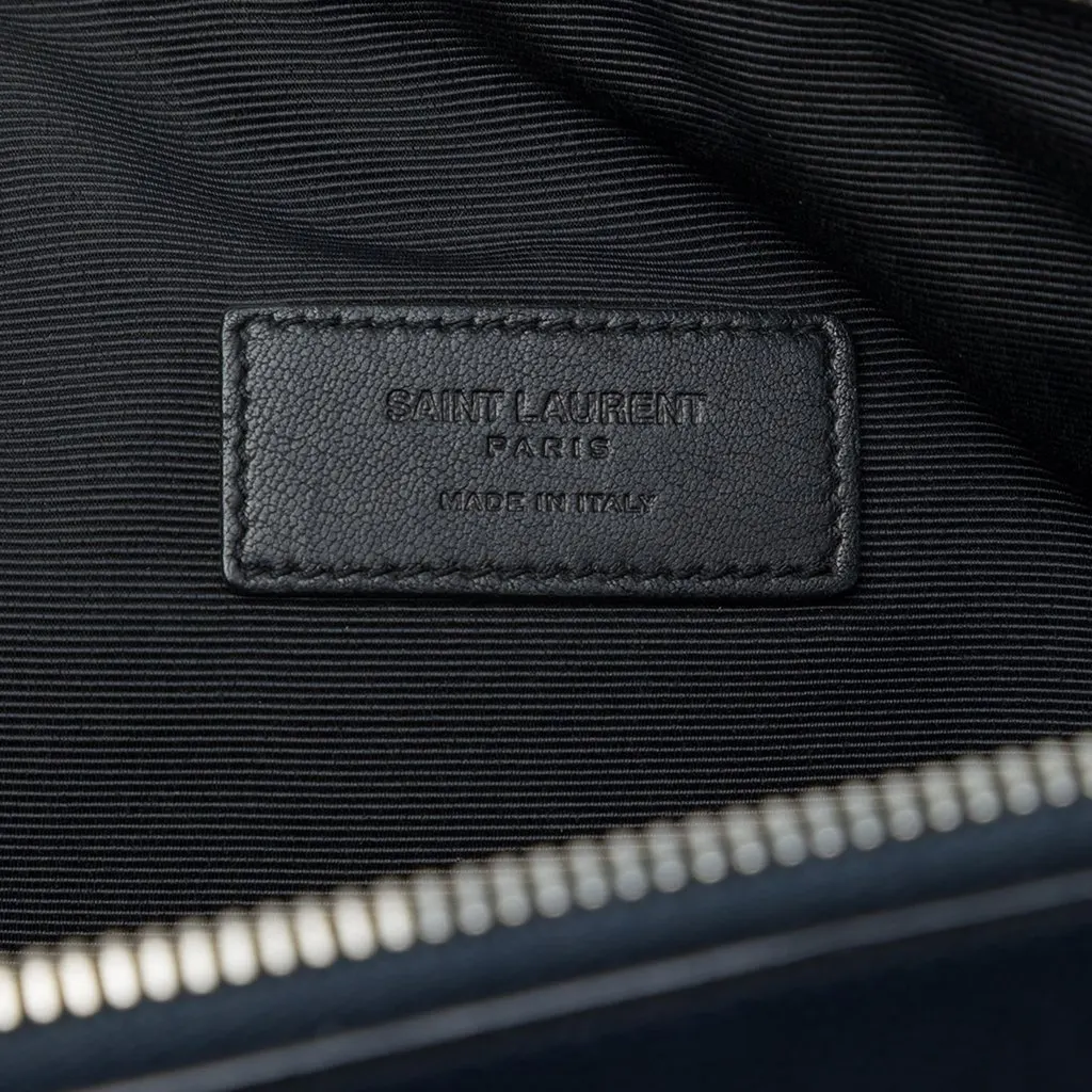 Saint Laurent Grain De Poudre Zipped Tablet Holder Blue Leather Very good - Box View