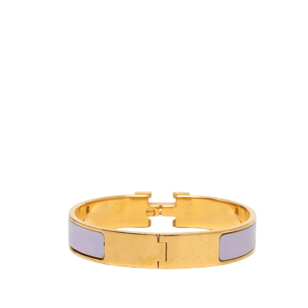 Hermès Narrow Enamel Clic H Bracelet PM Purple Very good - Inside View