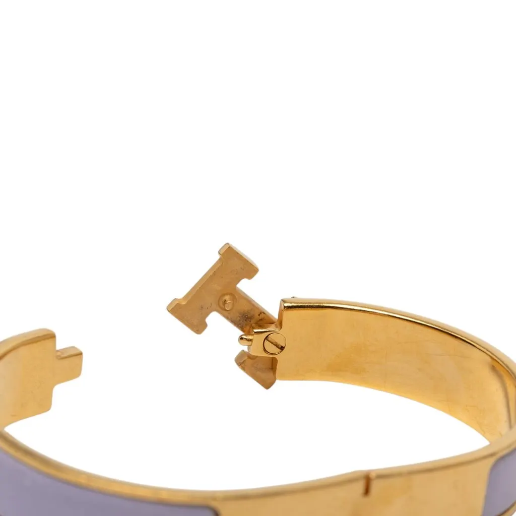 Hermès Narrow Enamel Clic H Bracelet PM Purple Very good - Box View