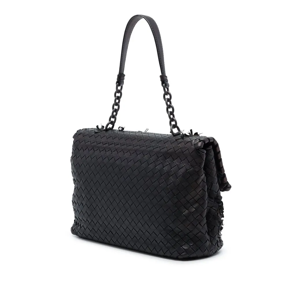 Bottega Veneta Nappa Intrecciato Tobu Olimpia Shoulder Bag Brown Leather Very good - Back View