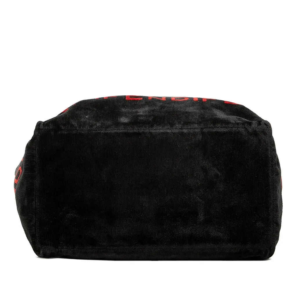 Fendi Velour Logo Tote Black Velvet Very good - Inside View