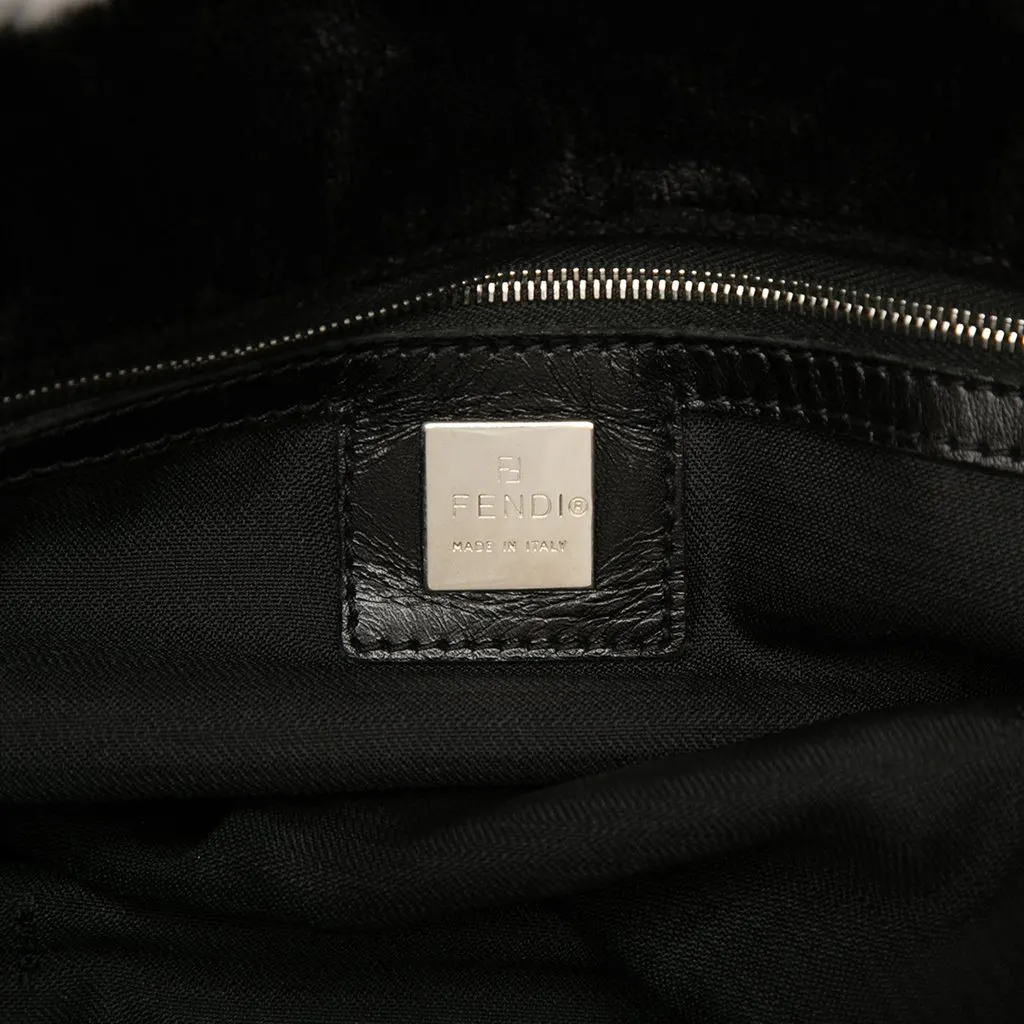 Fendi Velour Logo Tote Black Velvet Very good - Box View