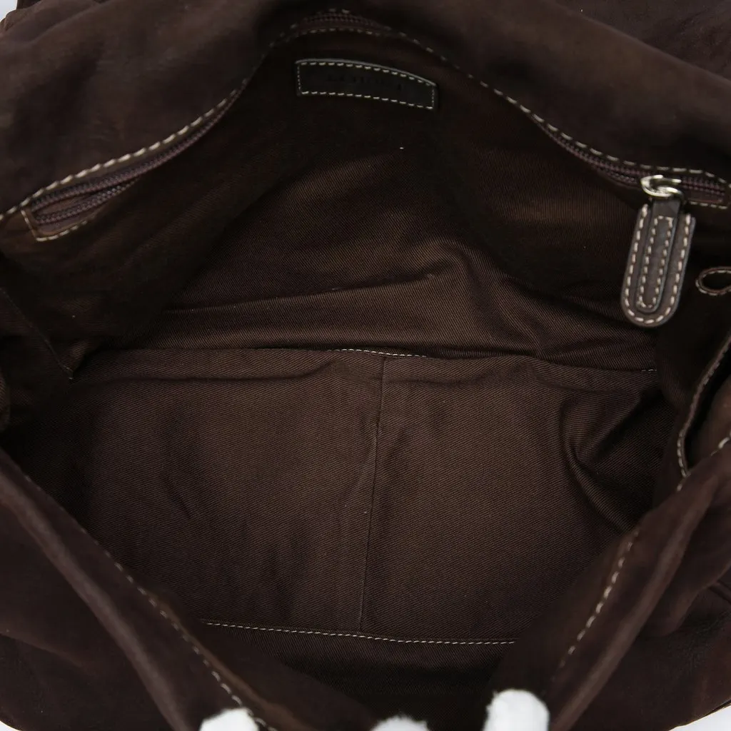 Loewe Nubuck Anagram Crossbody Brown Leather Very good - Model View