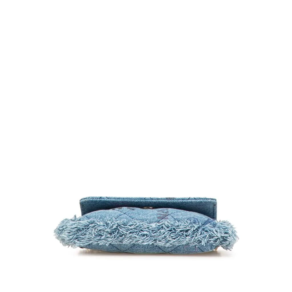 Chanel Mini Denim Mood Clutch with Chain Blue Very good - Inside View