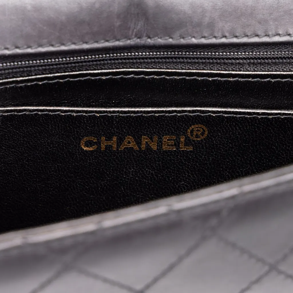 Chanel Medium CC Quilted Lambskin Single Flap Black Leather Good - Box View