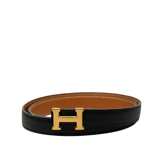 Hermès Box Calf and Courchevel Constance H Reversible Belt