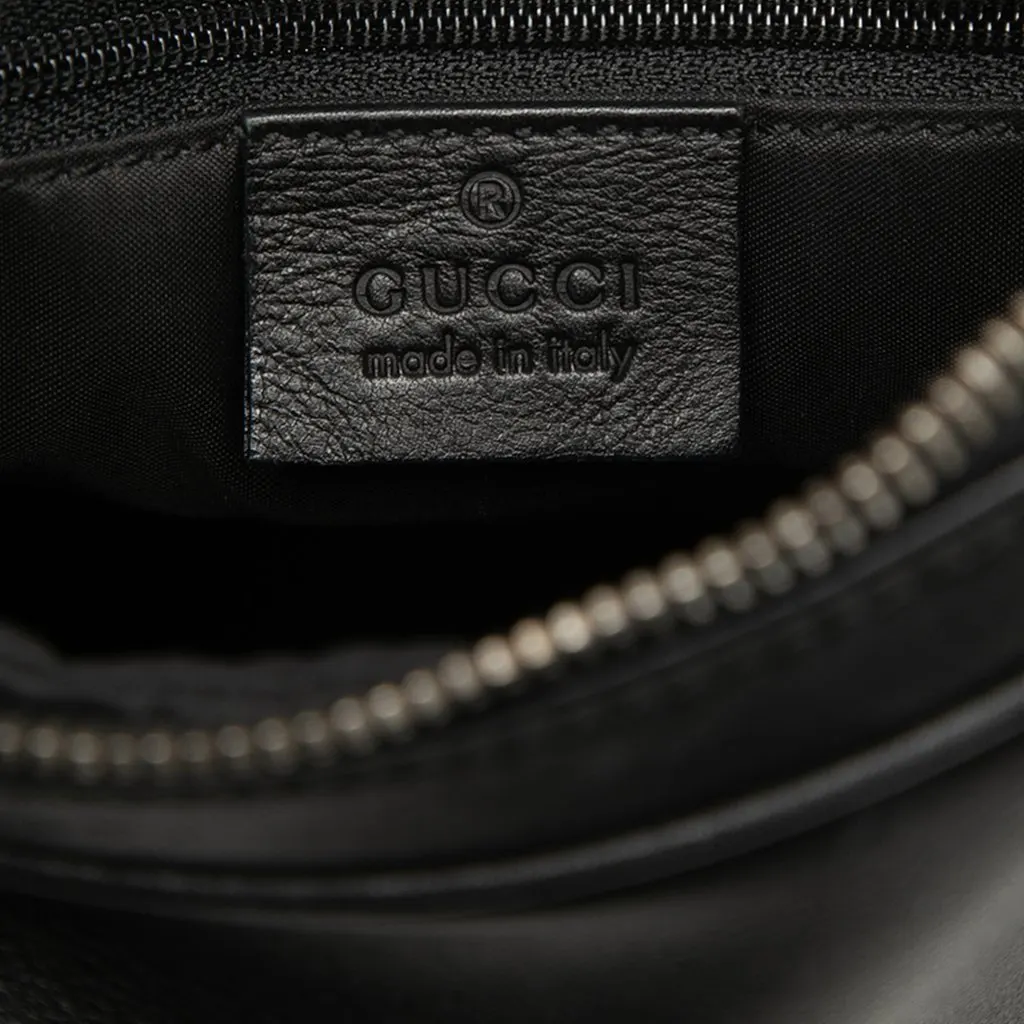 Gucci Calfskin Attache Shoulder Bag Black Leather Very good - Box View