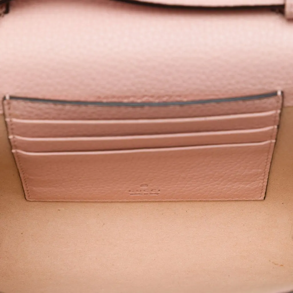 Gucci Calfskin Animalier Blind For Love Crossbody Pink Leather Very good - Model View