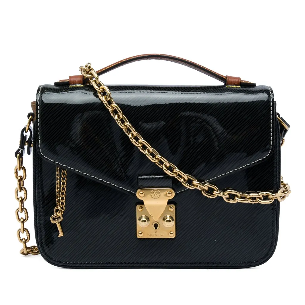 Louis Vuitton Shiny Epi and Monogram Reverse Mini Pochette Metis Black Leather Very good - Front View