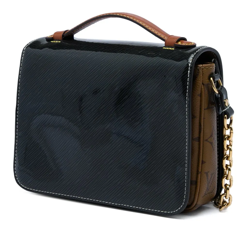 Louis Vuitton Shiny Epi and Monogram Reverse Mini Pochette Metis Black Leather Very good - Back View