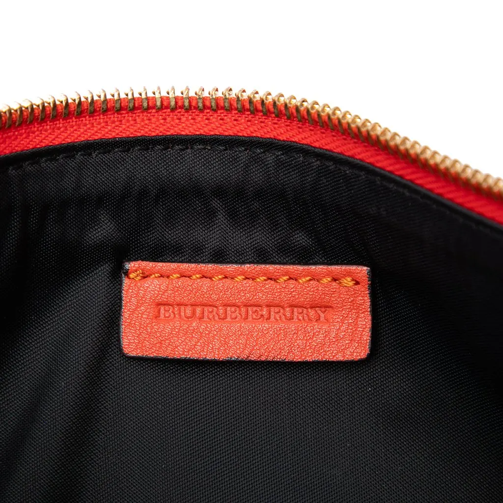 Burberry House Check Canvas and Leather Bridle Peyton Crossbody Brown Canvas Good - Box View