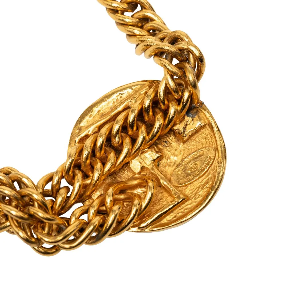 Chanel Gold Plated 31 Rue Cambon Paris Medallion Chain Belt Gold Metal Very good - Box View