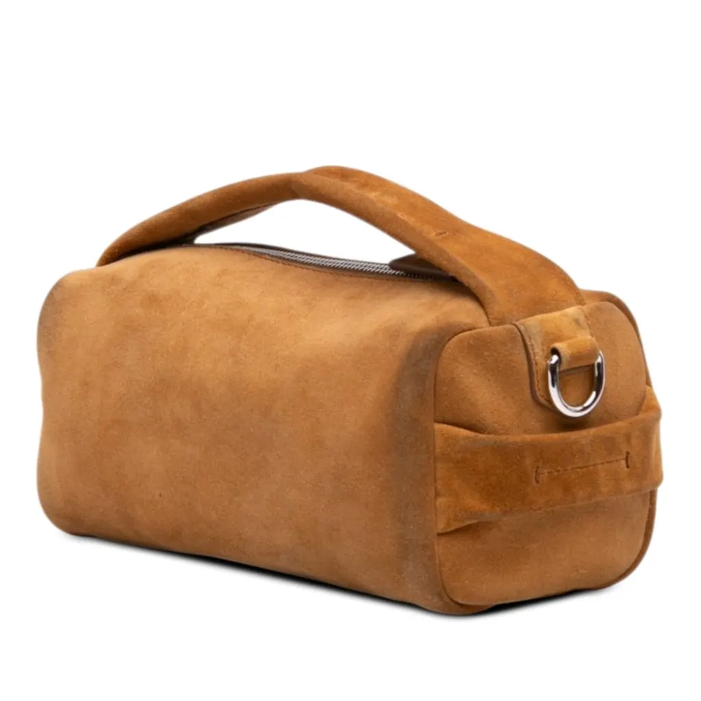 Prada Suede Top Handle Satchel Brown Leather Very good - Back View