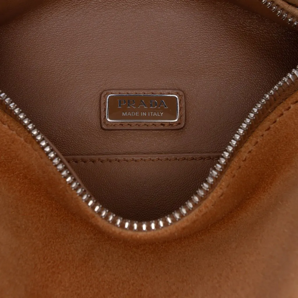 Prada Suede Top Handle Satchel Brown Leather Very good - Box View