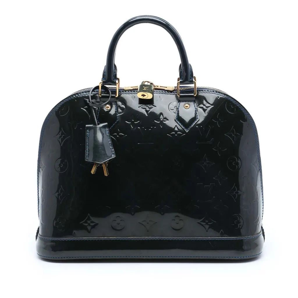 Louis Vuitton Monogram Vernis Alma PM Green Leather Very good - Front View