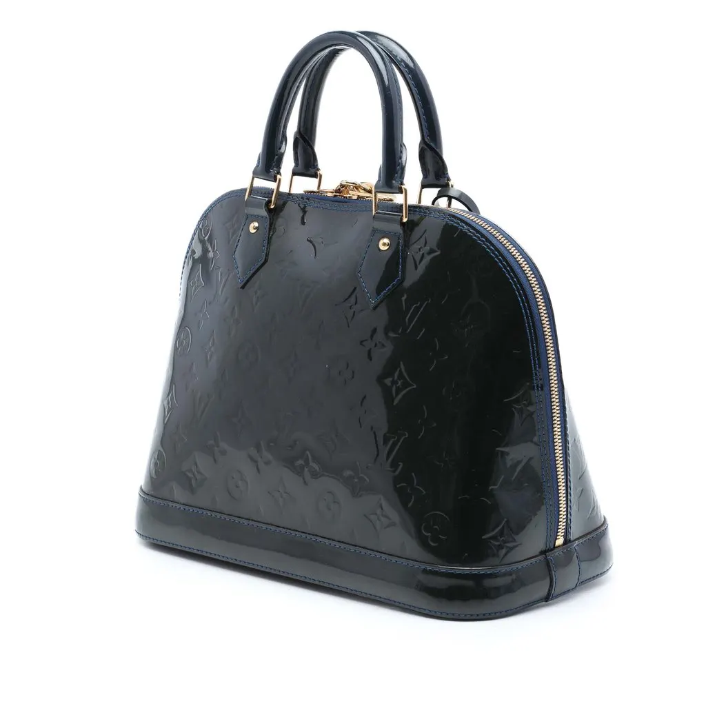 Louis Vuitton Monogram Vernis Alma PM Green Leather Very good - Back View