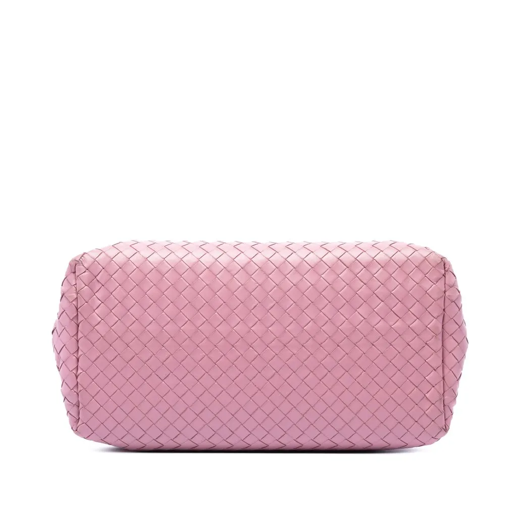 Bottega Veneta Small Nappa Intrecciato Roma Satchel Pink Leather Very good - Inside View