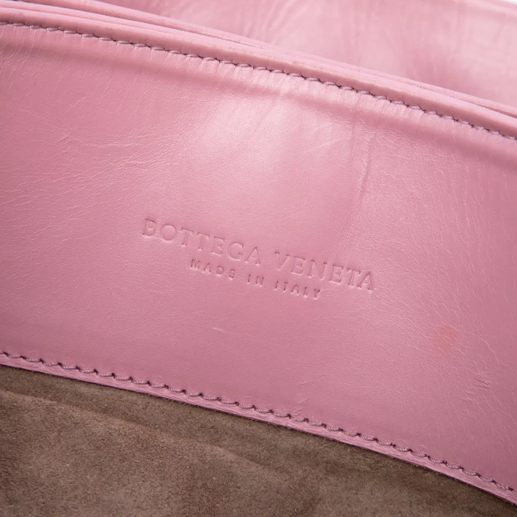 Bottega Veneta Small Nappa Intrecciato Roma Satchel Pink Leather Very good - Box View