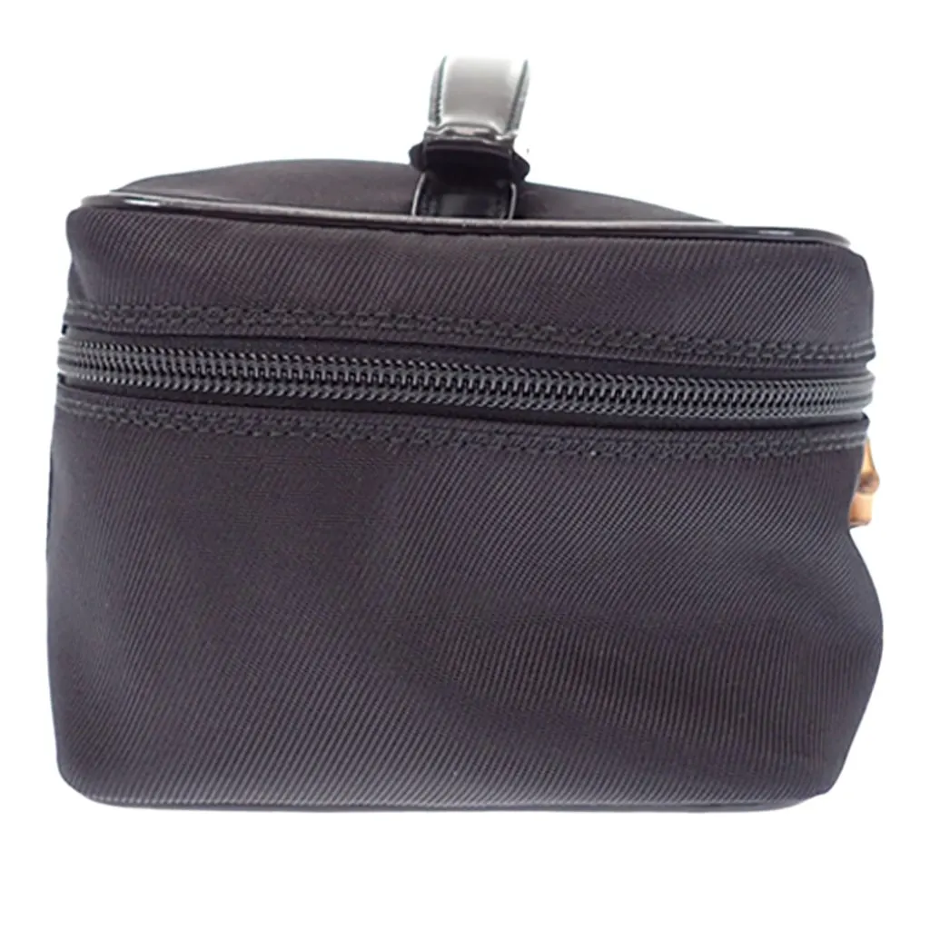 Gucci Nylon Bamboo Vanity Bag Black Polyamide Very good - Model View