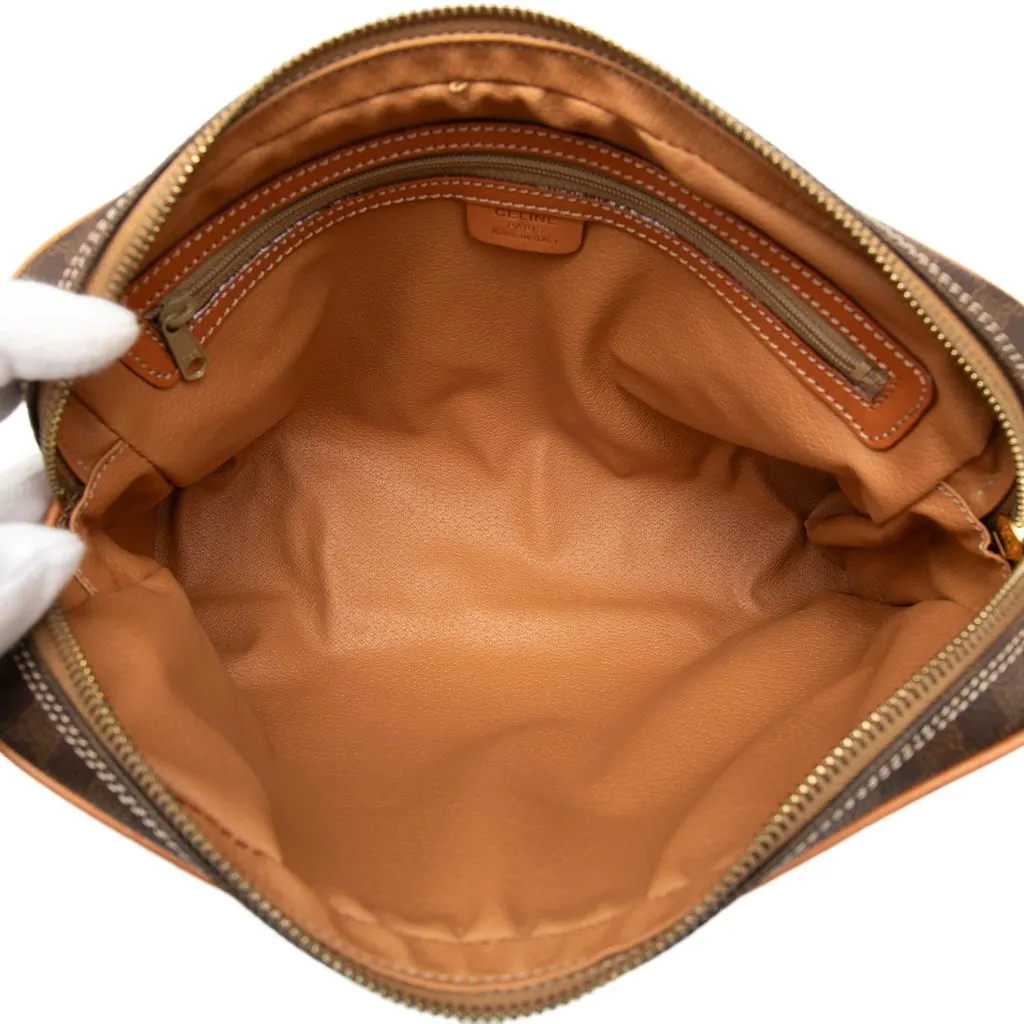Celine Macadam Coated Canvas Clutch Brown Very good - Model View