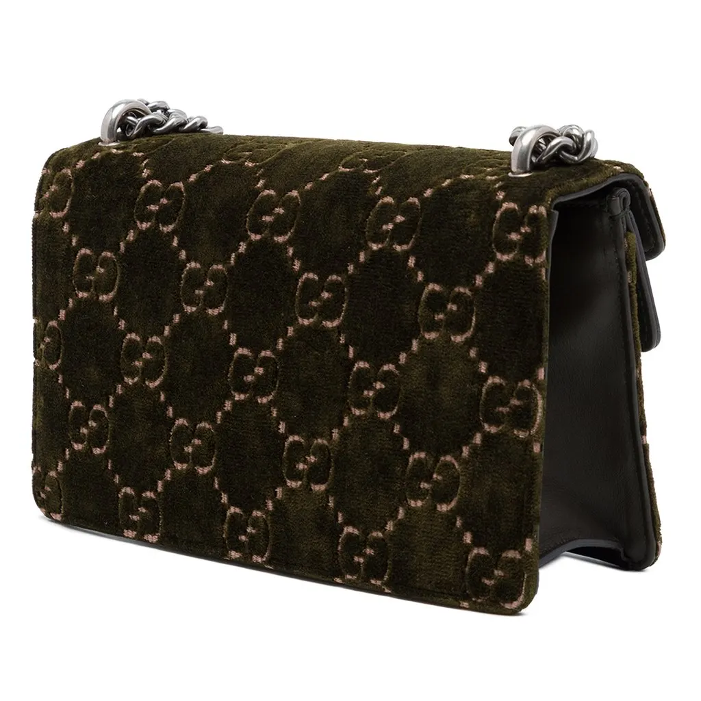 Gucci Medium GG Velvet Dionysus Crossbody Green Velvet Very good - Back View