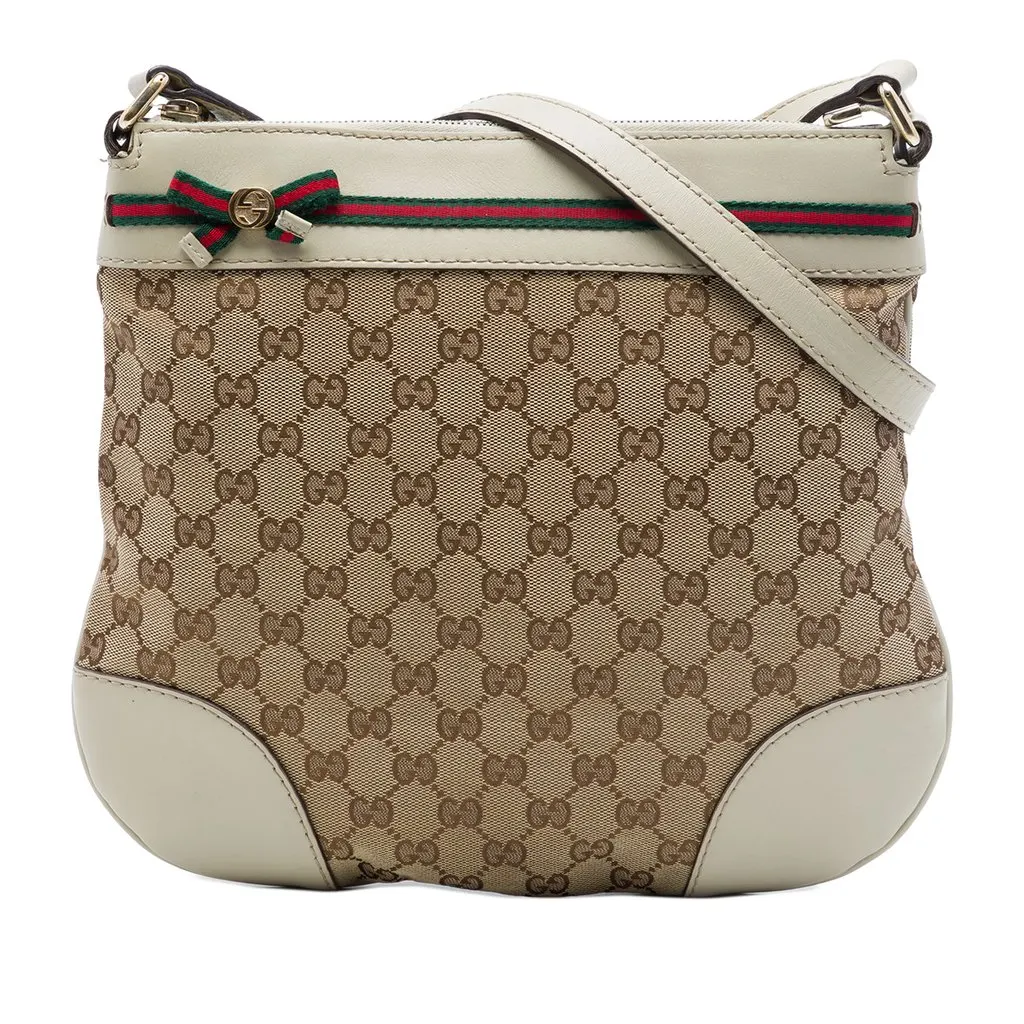 Gucci GG Canvas Web Mayfair Crossbody Beige Very good - Front View