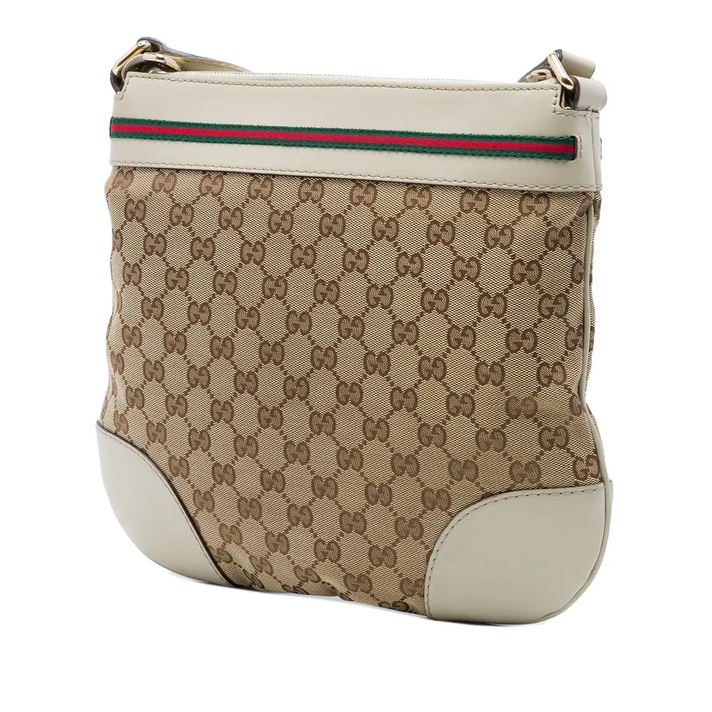 Gucci GG Canvas Web Mayfair Crossbody Beige Very good - Back View