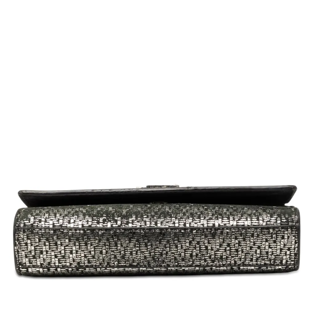 Saint Laurent Small Metallic Chevron Calfskin Monogram Kate Crossbody Silver Leather Very good - Inside View