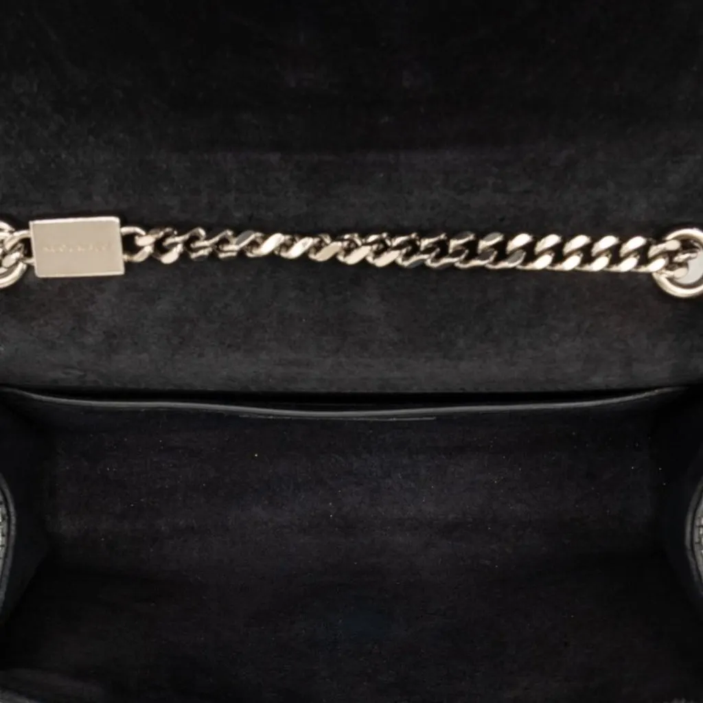 Saint Laurent Small Metallic Chevron Calfskin Monogram Kate Crossbody Silver Leather Very good - Model View