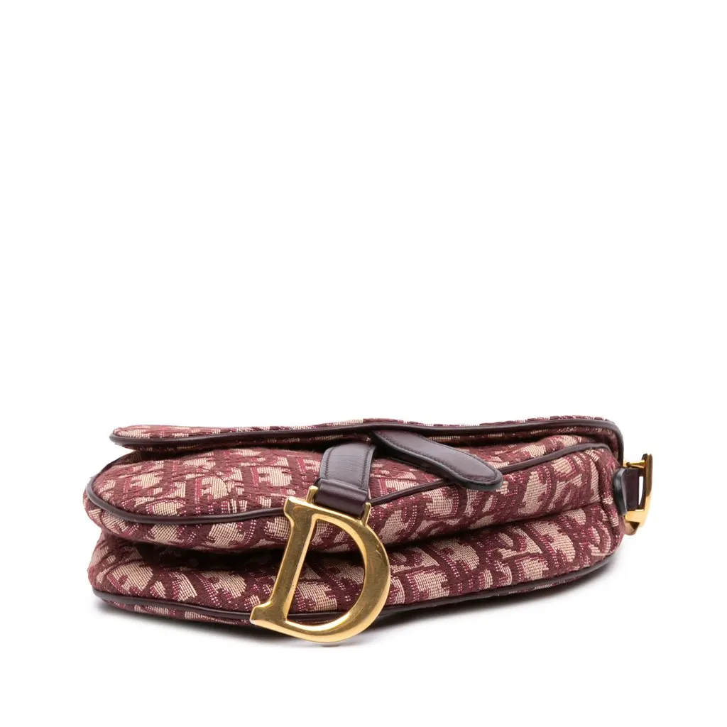 Dior Mini Oblique Canvas Saddle Bag Red Very good - Inside View