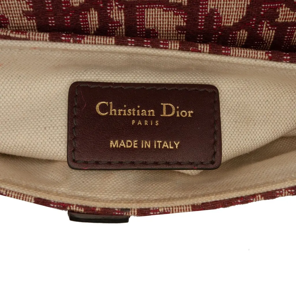 Dior Mini Oblique Canvas Saddle Bag Red Very good - Box View