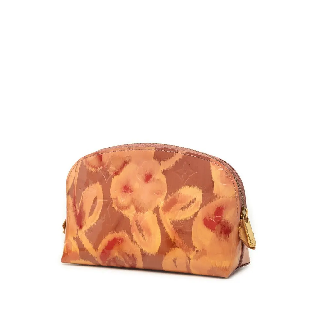 Louis Vuitton Monogram Vernis Ikat Cosmetic Pouch Pink Leather Very good - Back View