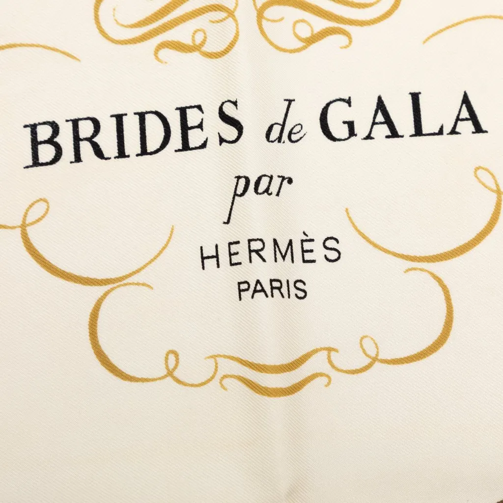 Hermès Brides de Gala Silk Scarf 90 Brown Very good - Back View