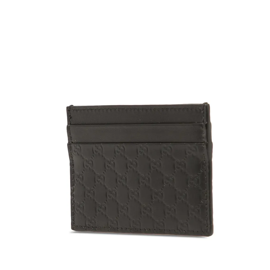 Gucci Microguccissima Card Holder Black Leather Very good - Back View
