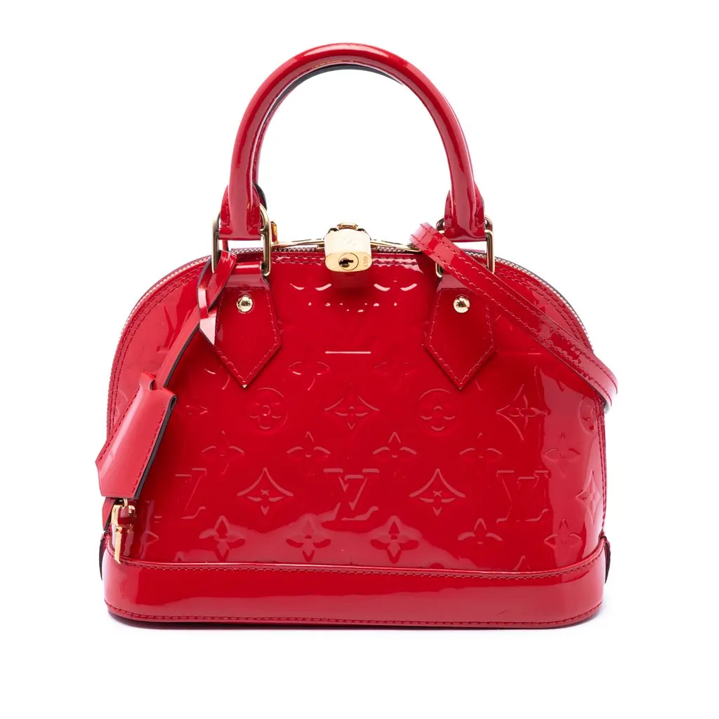 Louis Vuitton Monogram Vernis Alma BB Red Leather Good - Front View