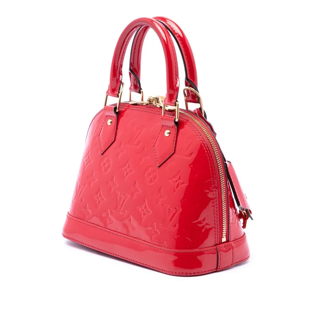 Louis Vuitton Monogram Vernis Alma BB Red Leather Good - Back View