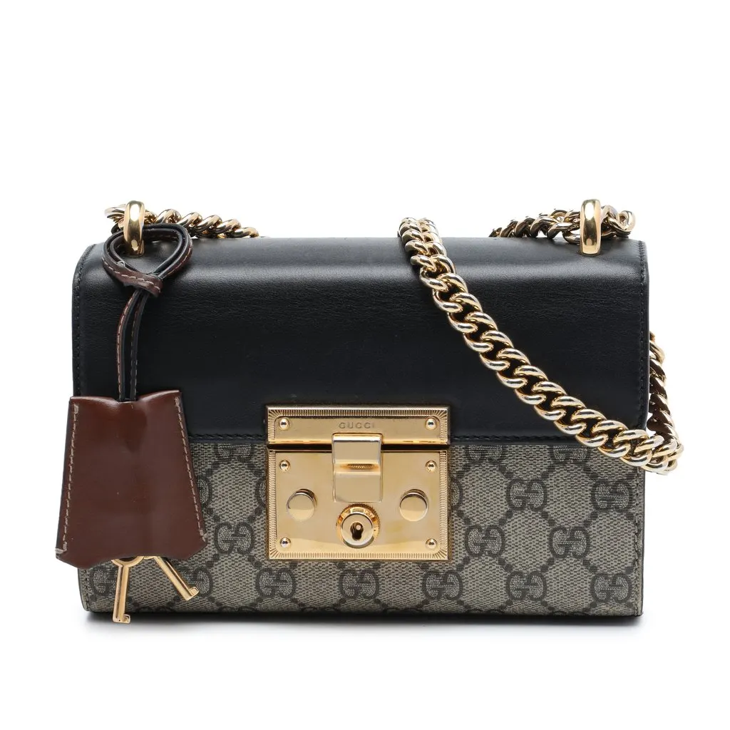 Gucci Small GG Supreme Padlock Crossbody Beige Very good - Front View