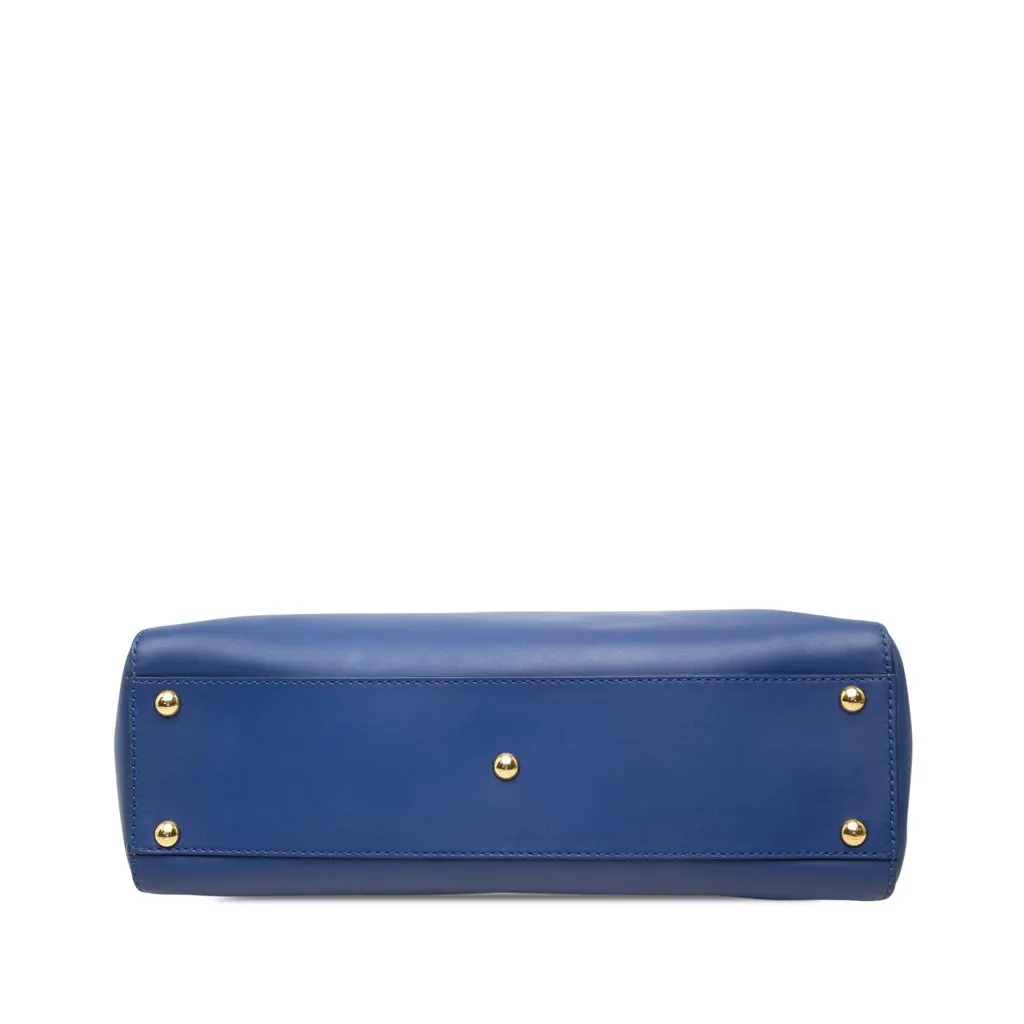 Fendi Medium Calfskin Peekaboo Iconic Satchel Blue Leather Very good - Inside View
