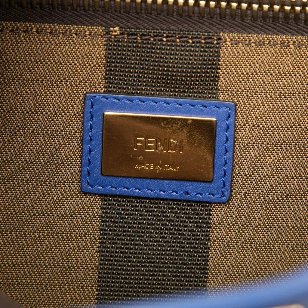 Fendi Medium Calfskin Peekaboo Iconic Satchel Blue Leather Very good - Box View