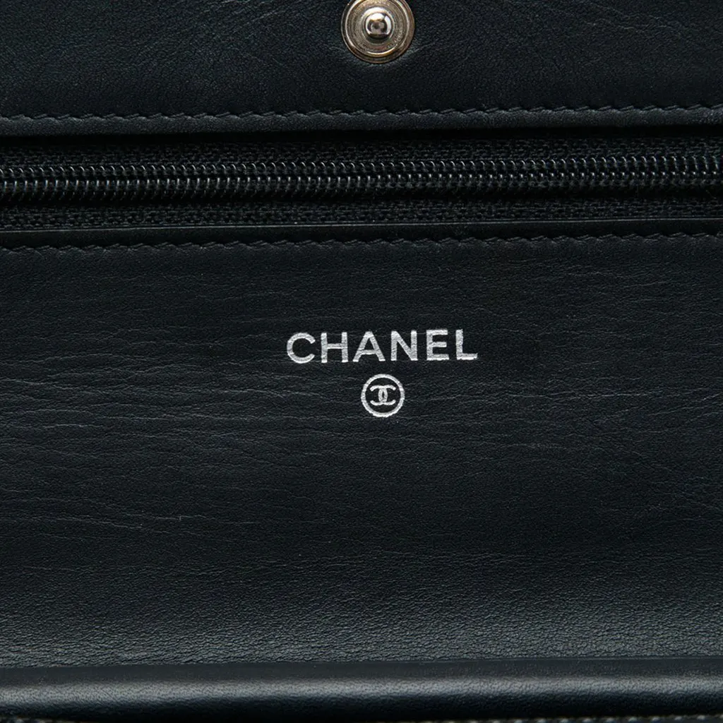 Chanel CC Quilted Patent Wallet On Chain Black Leather Very good - Box View