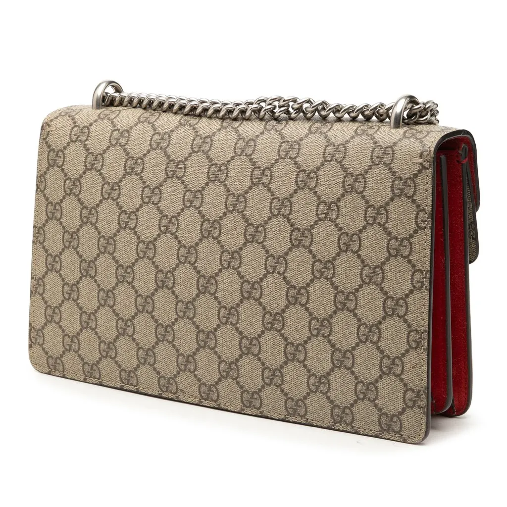 Gucci Medium GG Supreme Dionysus Shoulder Bag Beige Canvas Very good - Back View