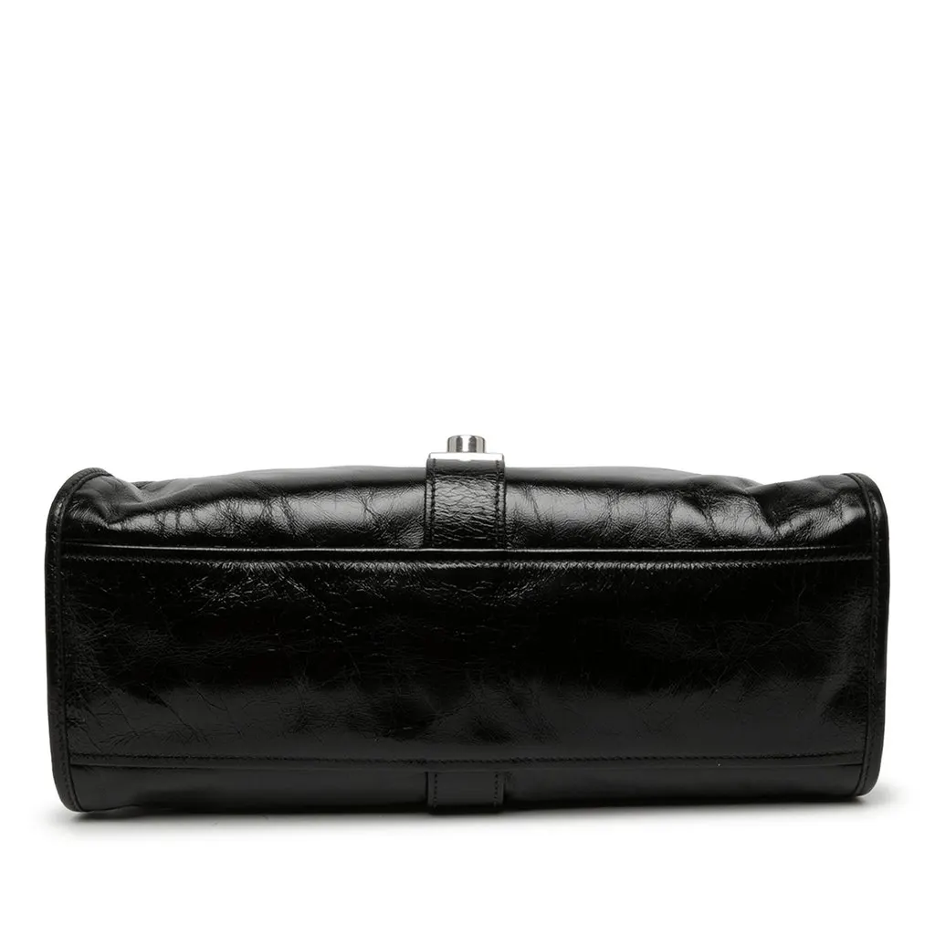 Prada Medium Glossy Calfskin Shoulder Bag Black Leather Very good - Inside View