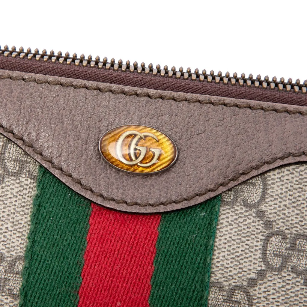 Gucci GG Supreme Web Ophidia Clutch Beige Very good - Box View