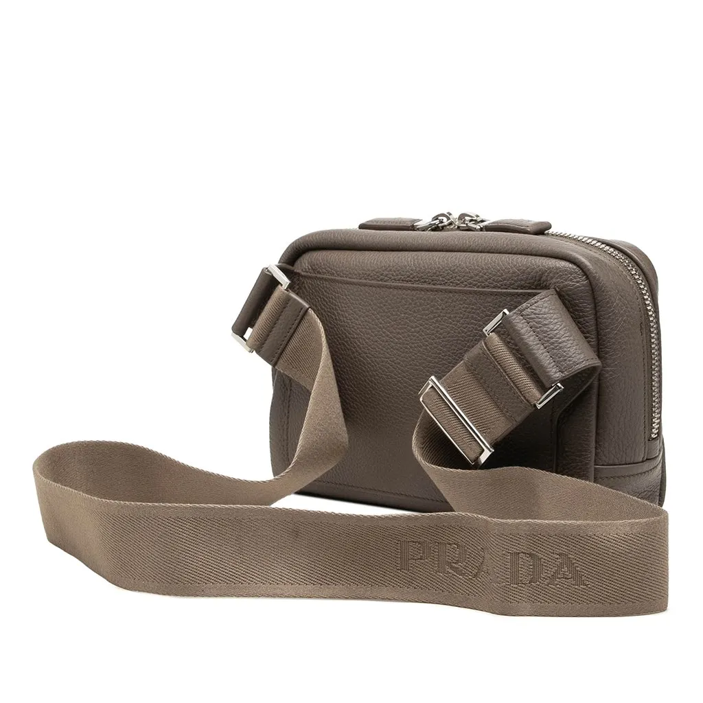 Prada Vitello Daino Zip Belt Bag Brown Leather Very good - Back View
