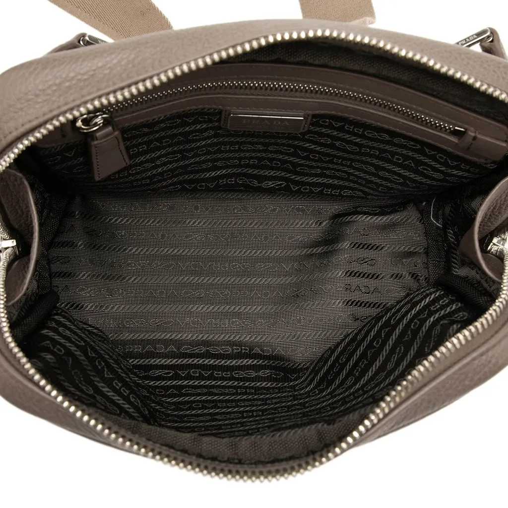 Prada Vitello Daino Zip Belt Bag Brown Leather Very good - Model View